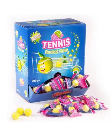 200 pieces mega pack of tennis ball chewing gum | delicious chewing candies | champion gift | winning serve | for endless chewing fun.