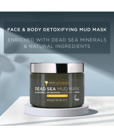 PraNaturals Dead Sea Mud Mask 550g - Organic & Vegan, Cruelty-Free Cosmetic for Hydrating, Detoxifying, and Anti-Ageing - Suitable for All Skin Types - Buy Online on GoSupps.com