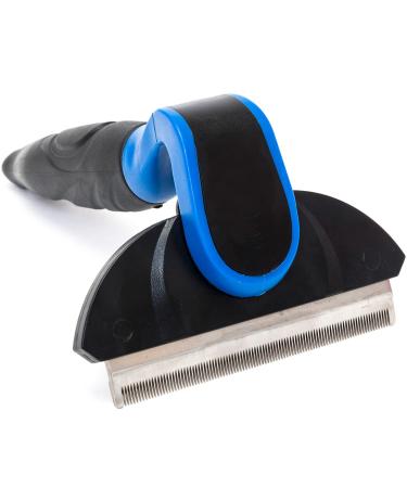 Happilax deshedding Dog brush for grooming underhaircon brush for removing undercoat and loose hair dog comb 100 mm 100 mm blue-black
