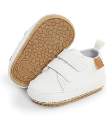 MK Matt Keely Baby Girl First Walking Shoes - Anti-Slip Soft PU Leather Sneakers (Infant Toddler 6-12 Months) - White Style2 - Buy Online on GoSupps.com