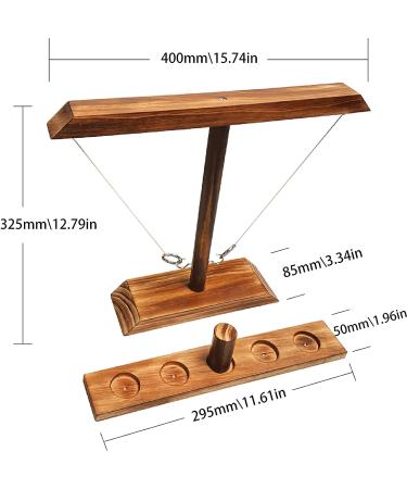 Handmade Wood Ring Toss Game Set with Shot Ladder Bundle - Fun Outdoor and Indoor Interactive Game for Adults - Buy Online on GoSupps.com