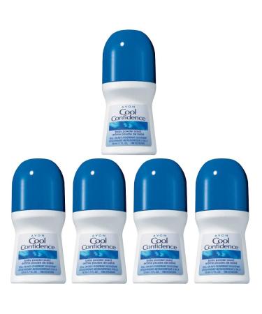 Avon Cool Confidence Baby Powder Scent Deodorant 1.7 Fl Oz (Pack of 5)