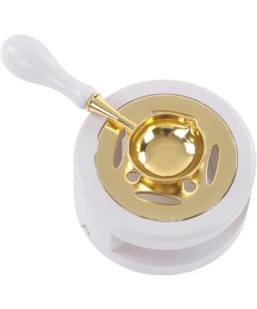 Letter Wax Sealing Kit - Wax Warmer Spoon Brass Head & Wooden Handle in Brown (Milky Gray) | International Shipping - Buy Online on GoSupps.com