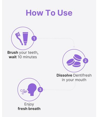 K-Nutra Dentifresh Purple - Sugar Free Oral Probiotic Tablets for Bad Breath & Gums | 4 Billion CFU 30 Tablets Grape Flavor Safe for Bedtime - Buy Online on GoSupps.com
