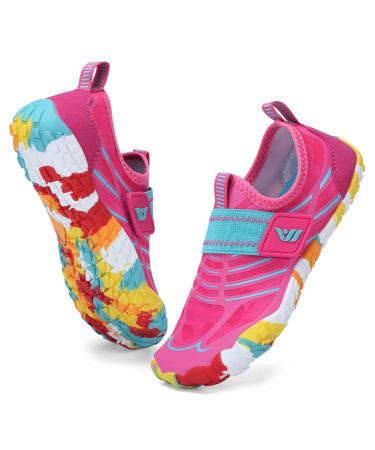 CIOR Boys & Girls Water Shoes Sports Aqua Athletic Sneakers Lightweight Sport Shoes(Toddler/Little Kid/Big Kid) 1 Big Kid 01.m.pink.aqa