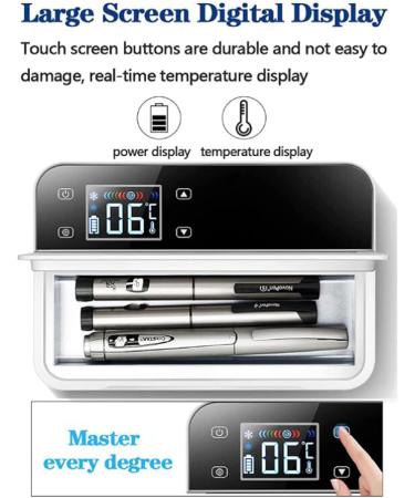 Portable Refrigerator Insulin Cooler Drug Fridge Insulin Cooler Box Drug Insulin Vaccine Fridge Warmer for Home/Car/Travel/Camping 2 Battery - Buy Online on GoSupps.com