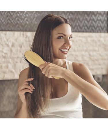 Wet Dry Bamboo Hair Brush & Comb Set - Boar Bristle Detangler for All Hair Types - Paddle Brush for Men Women Kids (4 pcs) - Buy Online on GoSupps.com