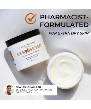 Tropical Ghee Body Butter | Moisturizer for Extreme Dry Skin | Shea Butter for Sunburn & Eczema | Mango Avocado & Coconut Oil | Pharmacist Formulated - Buy Online on GoSupps.com