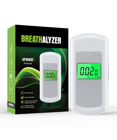 JASTEK Portable Breathalyzer Tester with 1000mAh Rechargeable Battery  Personal Breathalyzer to Test Alcohol for Home  Party and Professional Use  Includes 10 Mouthpieces  USB Cable  and Storage Bag Green