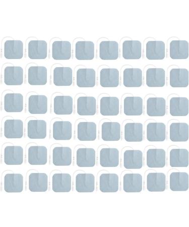 TENS Unit Pads 48 Pack Wired Self-Adhesive Electrodes Premium Replacement Pads for TENS Units - 2x2 Inches (2x2-48 Pack) 2x2 Inch (Pack of 48)