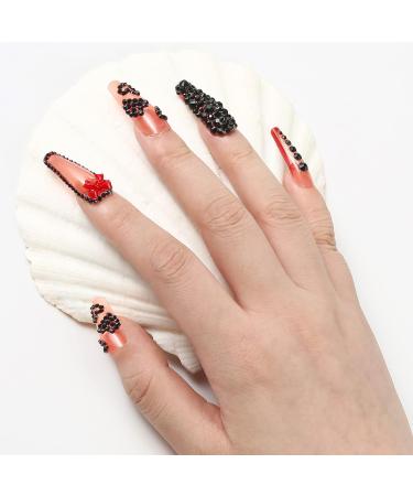 1500PCS Rhinestones for Nails Kit with 6 Sizes - Nail Art Gems Set with Glue, Picker Pen, Tweezer - Black AB Crystals for DIY Nail Designs - Buy Online on GoSupps.com
