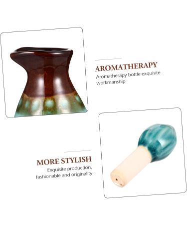 Zerodeko 3pcs Aromatherapy Essential Oil Bottle Set - Blue Ceramic 11x6cm - International Shipping - Buy Online on GoSupps.com