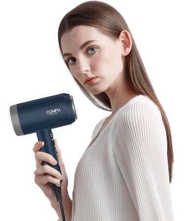 CONFU 1800W Hair Dryer for Men with Cool Shot Button - Lightweight Ionic Blow Dryer for Travel & Salon Use - Dark Blue - Buy Online on GoSupps.com