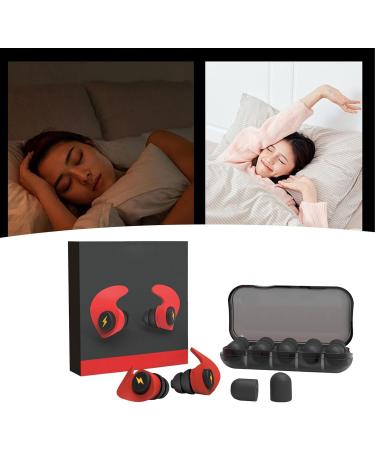 High-Quality Ear Plugs for Sleeping - Noise Cancelling Silicone Ear Plugs (12 Pcs) - Sound Reduction & Comfort - Red - Buy Online on GoSupps.com