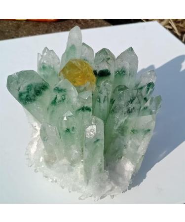 Natural Green Ghost Crystal Cluster Original StoneReiki Orange Crystals Minerals Specimen Home Decor (Size : 800g) - Buy Online on GoSupps.com