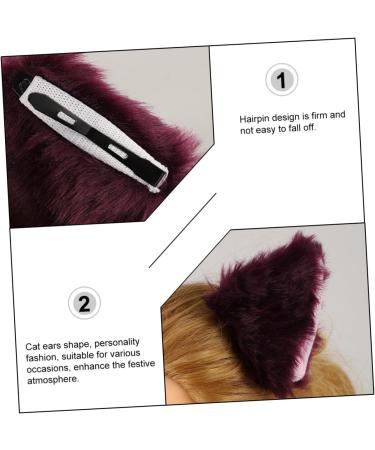 FRCOLOR 1 Pair Cat Ears Hairpin Cat Ear Fluffy Hairclip Halloween Hair Clip for Women Girl Hair Clips Fluffy Ears Hairclip Headphone Headband Hair Accessories Purple Flannel Lolita - Buy Online on GoSupps.com