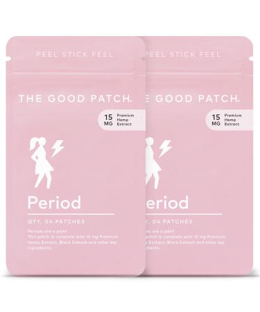 The Good Patch Menstrual and Period Support - Sustained Release Plant Powered Period Patch with Hemp Extract, Black Cohosh and Black Pepper (8 Total Patches) 4 Count (Pack of 2)