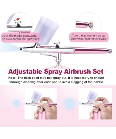 Yofuly Mini Airbrush Kit: Handheld Pink Facial Makeup & Nail Airbrush Set - Rechargeable Cordless for Barber, Nail Art, Model Painting - 2 Capacity Cups - Buy Online on GoSupps.com