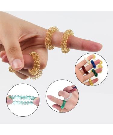Dulspue Massage Rings for Fingers - 12 Piece Acupressure Ring Set for Stress Relief & Improved Circulation - 6 Colors Available - Buy Online on GoSupps.com