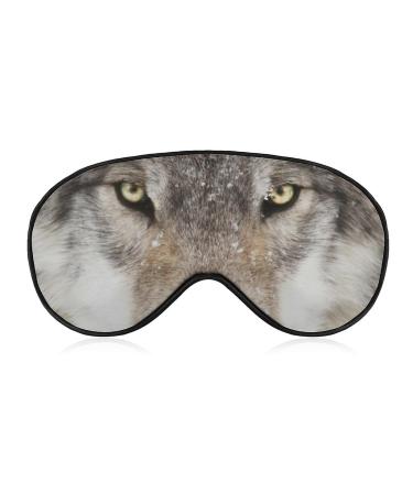 Wolf Big Face Sleep Mask Eye Cover for Sleeping Blindfold with Adjustable Strap Blocks Light Night Travel Nap for Men Women