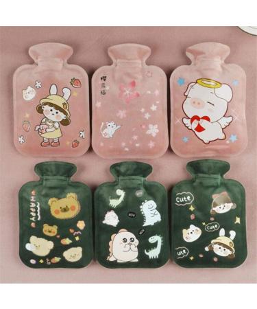 Cartoon Portable Heat Bottle with Plush Cover - Safe & Explosion-Protected Mini Warm Handbag (S-Pattern 18x11.5cm) - Buy Online on GoSupps.com