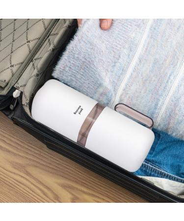 Univolunaris Travel Toothbrush Cup | Washable Camping & Hotel Toiletries with Handle (Gray) - Buy Online on GoSupps.com