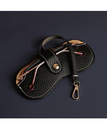 Vintage Leather Eyeglasses Case | Portable Slim Sunglasses Pouch | Soft Glasses Bag for Women & Men - Black - Buy Online on GoSupps.com