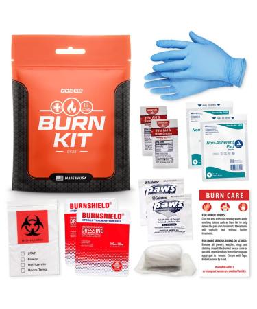 Go2Kits Emergency Burn Kit in Compact First Aid All-Purpose Resealable Pack for Home, Office, Car & Travel (BK33) 1 Pack
