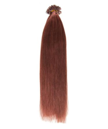 Kastaniee Keratin Bonding Extensions | 100% Remy Real Hair | 25x 1g 45cm U-Tip Chestnut Color #33 - Long Smooth Strands - Buy Online on GoSupps.com