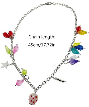 Oralgo Cool Girl Necklace - Trendy Punk Tassel Choker with Irregular Pearls & Colorful Design | Versatile Fashion Accessory - Buy Online on GoSupps.com