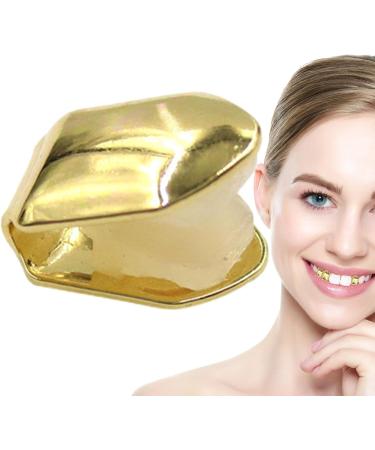 14K Gold-Plated Hip Hop Grillz - Glossy Gold Teeth Cap | Stylish Party Accessories for Men & Women - Buy Online on GoSupps.com