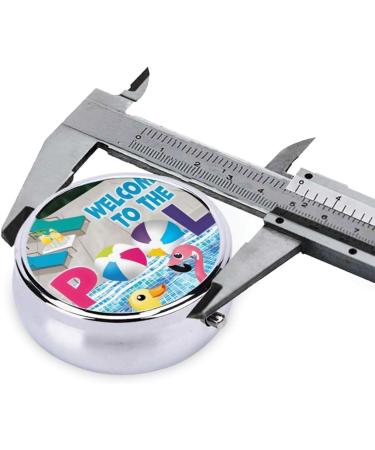 Flamingo Pool Metal Pill Box - Portable 3-Compartment Travel Organizer for Small Pills Black - Buy Online on GoSupps.com