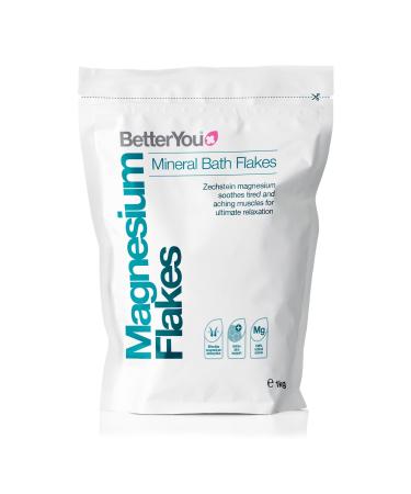 BetterYou Magnesium Flakes | Pure, Clean and Natural Source Magnesium Chloride Bath Flakes | Magnesium Bath Salt | Detox Bath Salt | Cleansing Bath | Vegan & Palm-Oil Free | 35 oz