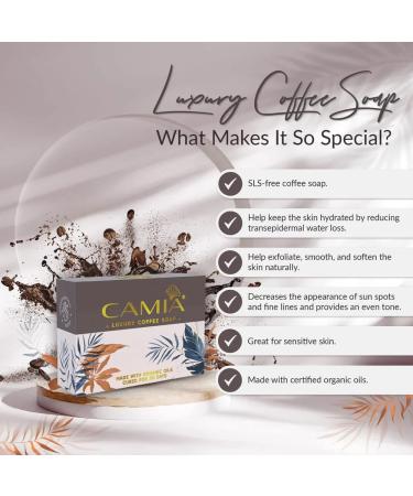 CA MIA Organic Coffee Soap - 100% Natural Handmade Exfoliating Bath Bar | Revitalize Skin & Remove Dead Cells | Antioxidant Rich | 125g - Buy Online on GoSupps.com