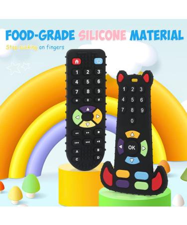 MTYLUIG Silicone Baby Teething Toys 2 Pack - Remote Control Shape Baby Teethers for 3-12 Months - Black (2pcs) - Buy Online on GoSupps.com