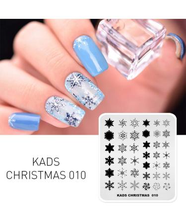 KADS Nail Art Stamp Plate Christmas Stamping Plate Stencil Image Template Colorful Snowflakes (CH010)