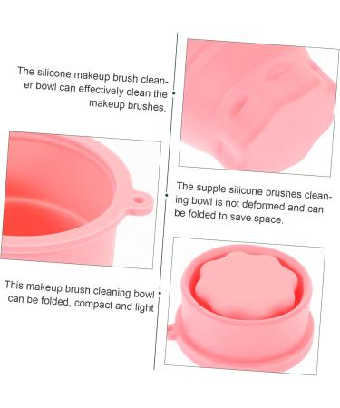 DRESSOOS Makeup Brush Cleaning Bowl Retractable Silicone Scrub Cup Drying Rack Brush Set Clean Silica Gel Makeup Brush Cleaner 9.20X9.20X8.60CM Pink - Buy Online on GoSupps.com