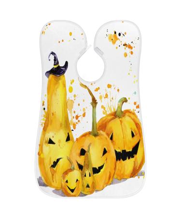 Watercolor Halloween Pumpkins Beard Bib Apron - Waterproof Hair Catcher for Men | Non-Stick Grooming Cape with Suction Cups - Perfect Gifts for Men - Buy Online on GoSupps.com