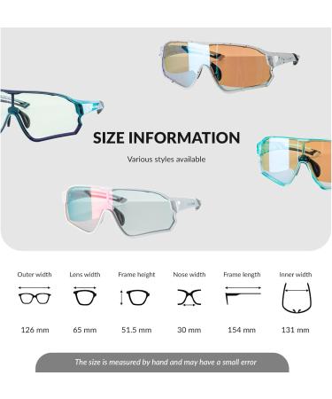 Rockbros Self-Tinting Bicycle Glasses for Kids - UV400 Protection Lightweight TR90 Frame 4 Colors - Buy Online on GoSupps.com