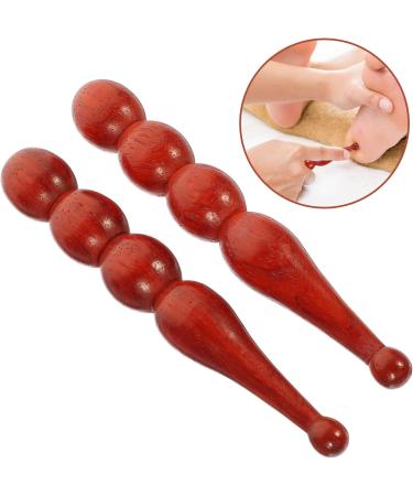 Oatipho 2-St Acupuncture Thai Foot Massage Device | Wooden Roller Massager for Body & Reflex Zone - 13x2.5cm - Buy Online on GoSupps.com