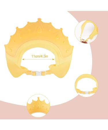 RosewineC Crown Shape Baby Shower Cap - Eye and Ear Protection for Kids 6 Months to 9 Years - Adjustable Bath Hat - Yellow - Buy Online on GoSupps.com