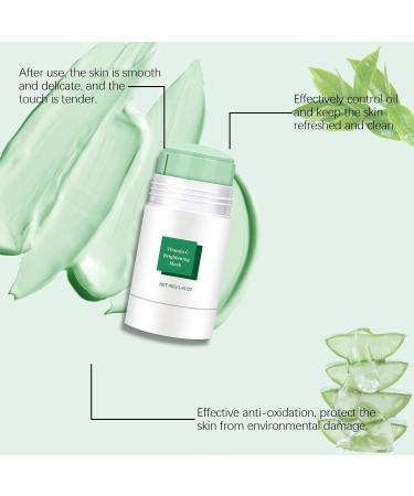 Green Tea Mask Stick Vitamin C Clay Mask for Pores Brightening Green Tea Cleansing Mask Blackhead Remover Green Tea Face Moisturizes Oil Control Purifying Replenish Moisture Reduce Fine Lines - Buy Online on GoSupps.com