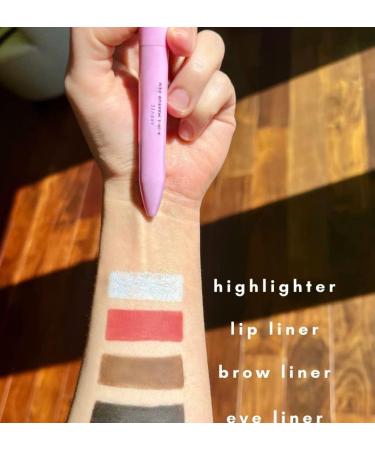 4-in-1 Makeup Pen Eye Liner Brow Liner Lip Liner & Highlighter Pen Waterproof All in One Makeup Pen Eye Long-Lasting Eye Liner Brow Liner Lip Liner & Highlighter Pen (#Pink) - Buy Online on GoSupps.com