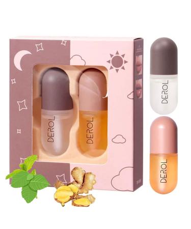 2PCS DEROL Lip Plumper Set  Natural Lip Plumper and Lip Care Serum  Natural Lip Plumper  Plumping & Moisturizing Lips Increased Elasticity Lip