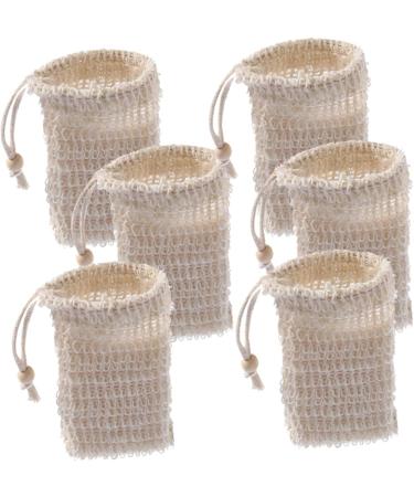 Baluue 18 Pcs Soap Bag Soap Exfoliating Pouch Portable Soap Saver Bag Exfoliating Sponge Cotton Linen Beige - Buy Online on GoSupps.com