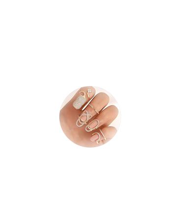 4 Pcs Finger Nail Ring for Women Rhinestones Finger Tip Rings Finger Nail Jewelry Gold Metal Nail Decoration Nail Protect 4pcs