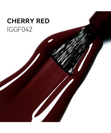 MEGIOR Cherry Red Gel Nail Polish 15ml Dark Red Gel Polish High Gloss Soak Off UV LED Nail Gel Polish for Nail Art Manicure Salon DIY Home Gift for Girls - Buy Online on GoSupps.com