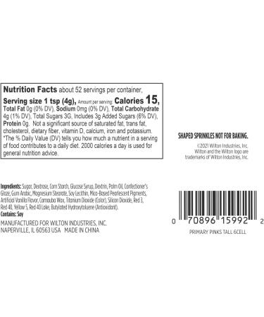Wilton Sprinkles Mix-Primary Pinks 6 Cell Orange Pink White Yellow - Buy Online on GoSupps.com
