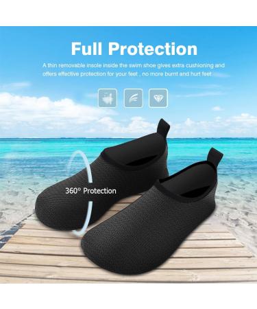Joto Quick-Dry Water Shoes for Women Men & Children - Unisex Aqua Surf & Beach Shoes in Black (EU 46/47) - Buy Online on GoSupps.com