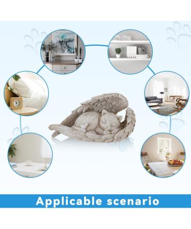 NEWDREAM Pet Memorial Statue - Indoor Angel Decorations for Dogs and Cats - Angel Wing Figurine Pet Grave Marker in Light Grey - Buy Online on GoSupps.com